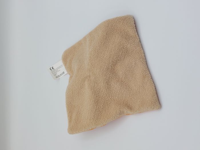 Doudou plat lapin beige orange BABY FOLLY PIROUETTE BUROMAC SIMBA bonnet rayures - photo numéro 2