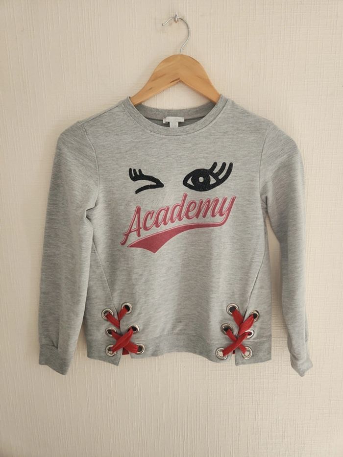Sweat gris Girl Academy 10 ans