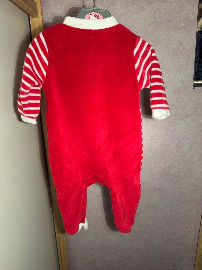 Pyjama de Noël bébé – Pingouin rouge – Velours doux – Taille 3M - photo numéro 2