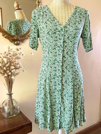 Robe Fleurie Verte - Monki - Taille XS