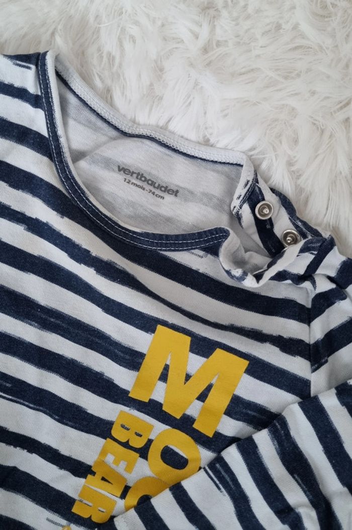 Ensemble veste sweat zippé et t-shirt manches longues Vertbaudet 12 mois - photo numéro 7