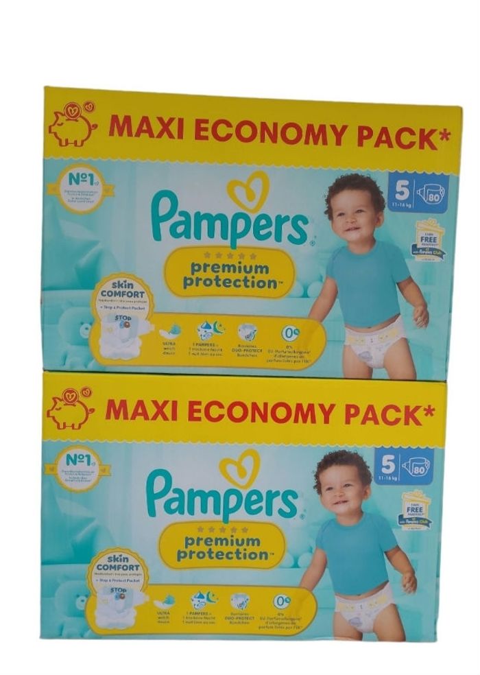 Lot de 2 cartons Pampers Premium Protection Taille 5