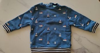 Pull bleu "mer" Obaïbi 9 mois