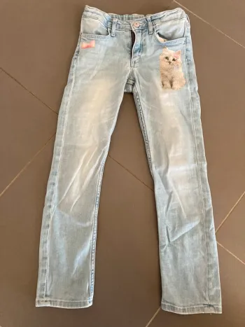 Jeans slim chat 6-7 ans