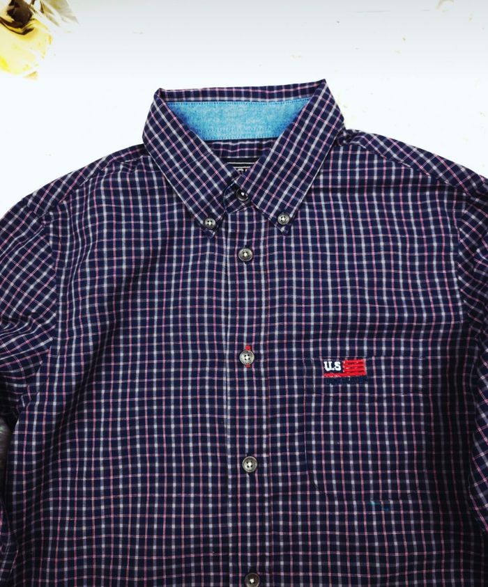 Chemise manches longues à carreaux Esprit US marine rouge et blanc Garçon taille 12 ans marque Complices 🎸 - photo numéro 7