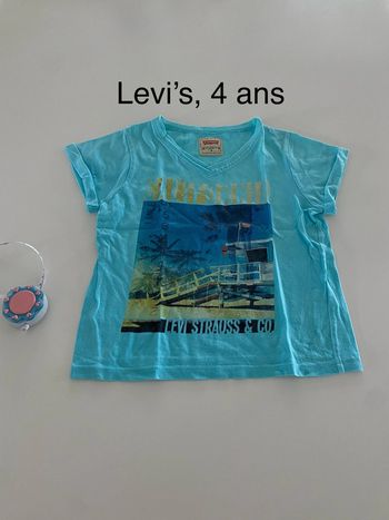 Tee shirt bleu palmier Levi’s 4 ans