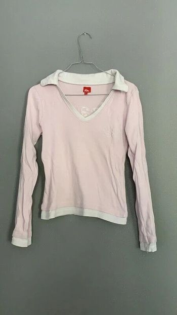 Haut Pull Col V Rose Pale Mim T1 TS