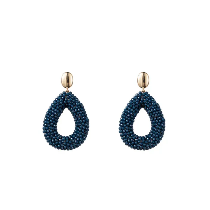 Boucles d’oreilles Go Dutch Label design perles tombantes bleue Neuf
