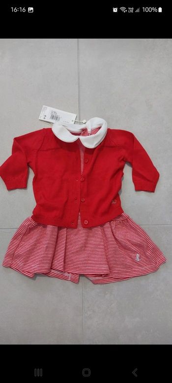 ensemble robe et gilet 6 mois petit bateaux Neuf