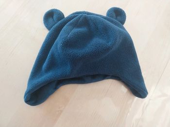 Bonnet chaud nouveau né bébé ourson bleu marine