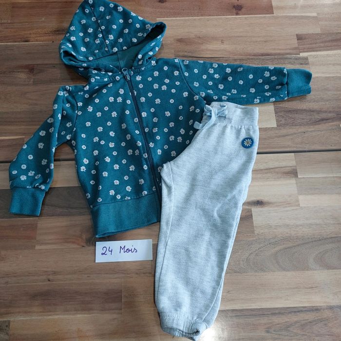 Ensemble jogging sweat à capuche fille 24 mois 18 mois Beebs
