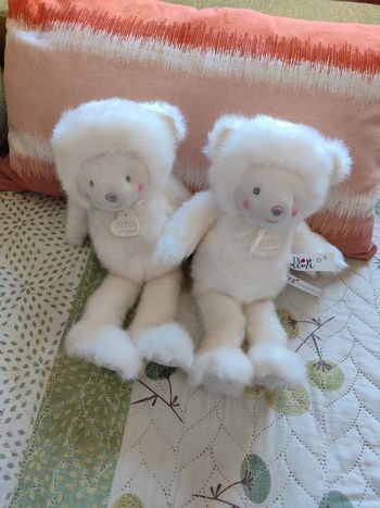 nounours blanc etoiles doudou et cie