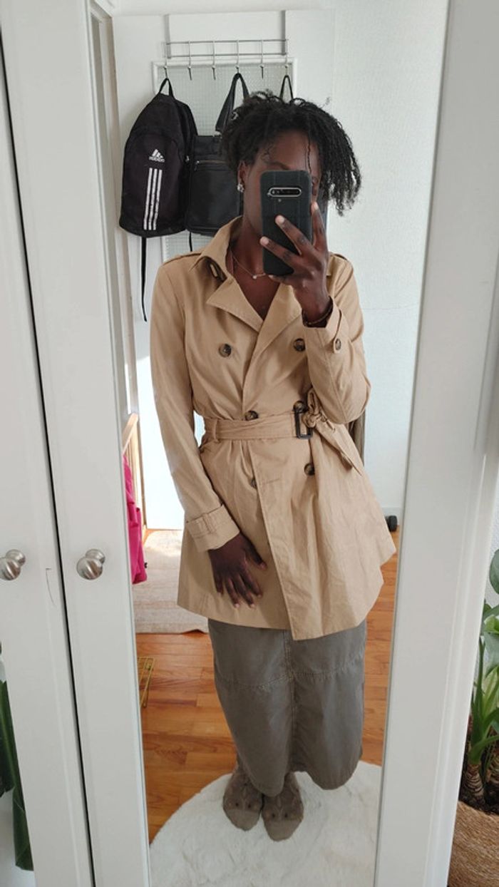 Trench couleur beige ceinture - photo numéro 2