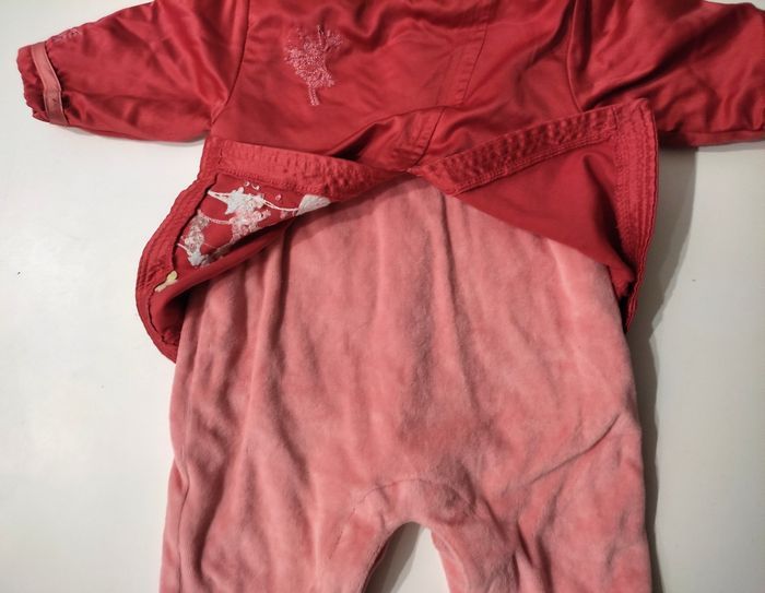 Combinaison kimono en polaire bébé fille 3 mois - photo numéro 3