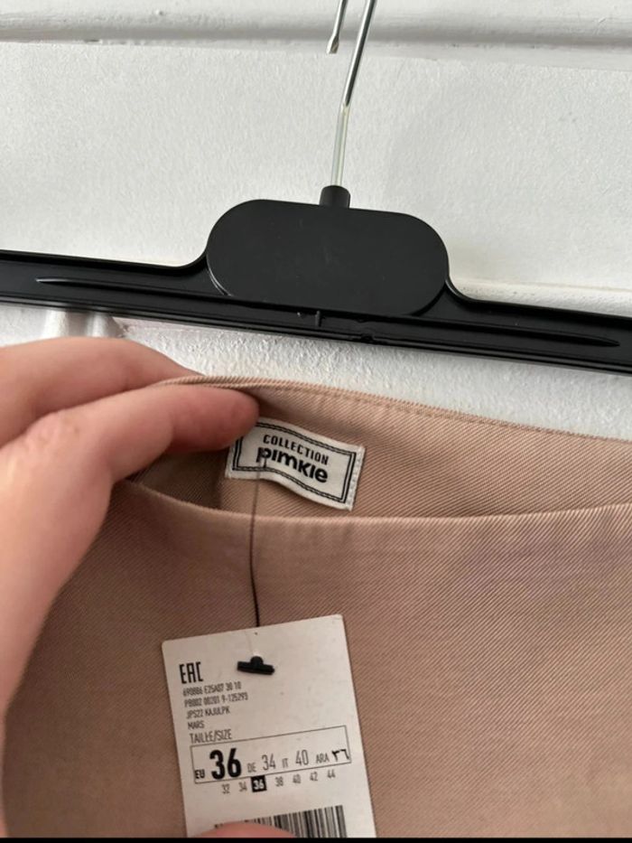 Jupe courte taille haute asymétrique beige taille 36 Pimkie - photo numéro 4
