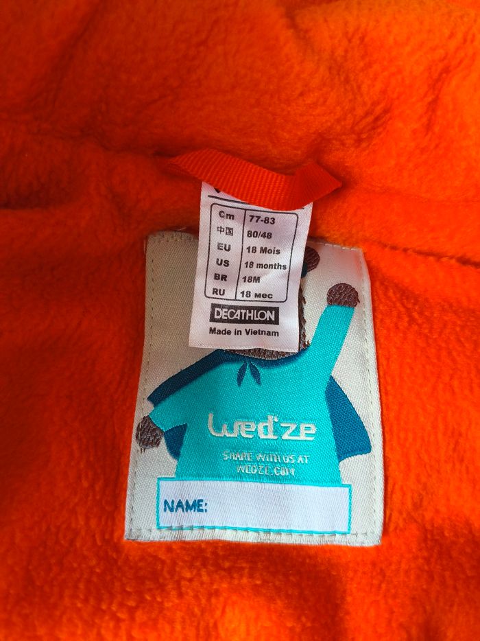Combinaison de ski bébé Wedze – bleu et orange 🧥 18 mois - photo numéro 7