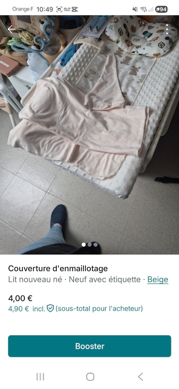 Couverture et bonnet d'enmaillotage - photo numéro 2