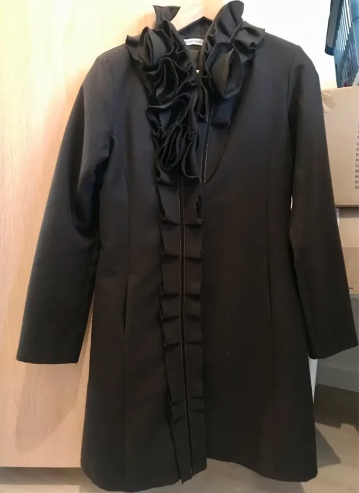 Manteau en laine mi long marron - photo numéro 3