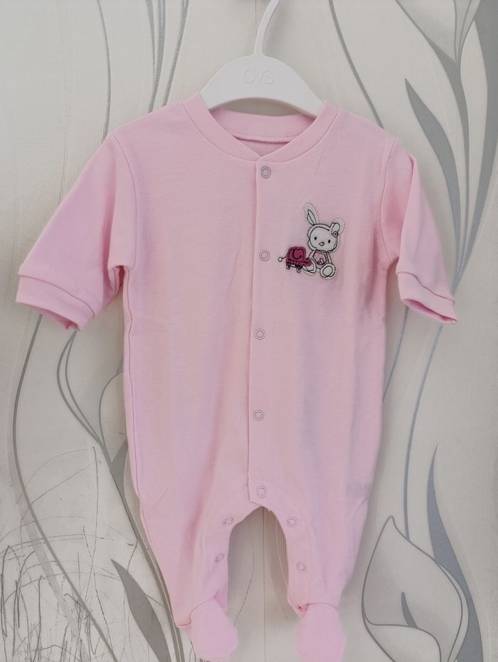 Grenouillère rose brodé - photo numéro 3