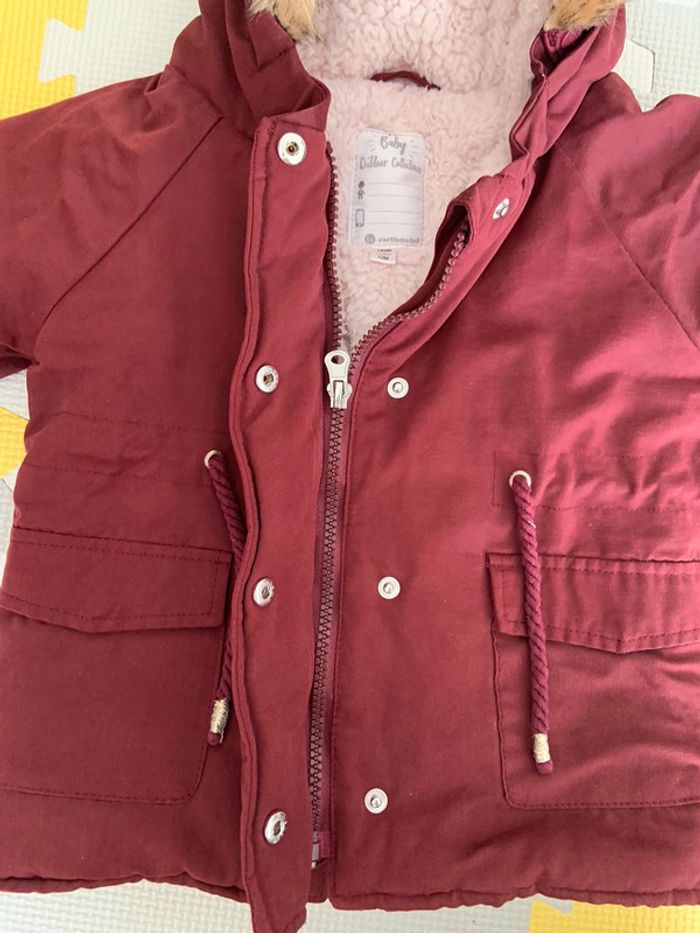 Blouson manteau bordeaux Vertbaudet 12M - photo numéro 5