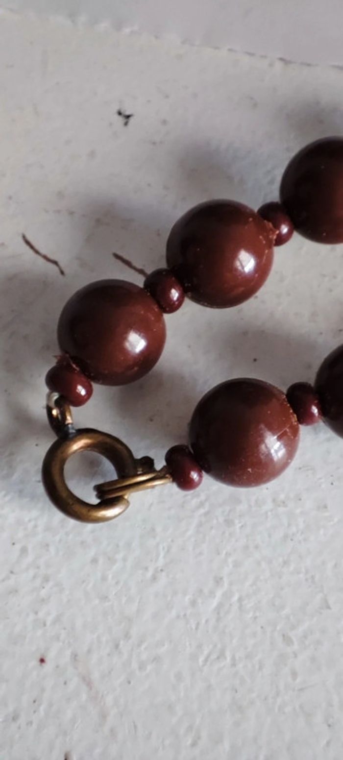 Collier de perles marron - photo numéro 5