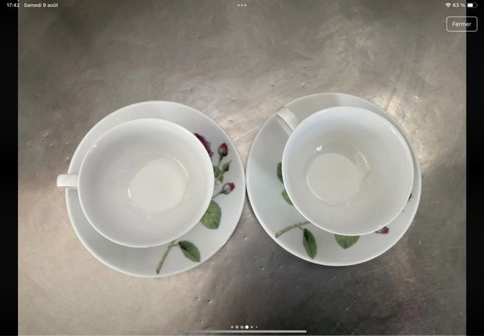 Lot de 2 tasses et soucoupes porcelaine Cha cult - photo numéro 4