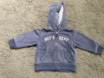 Sweat zippé à capuche bleu marine 12 mois