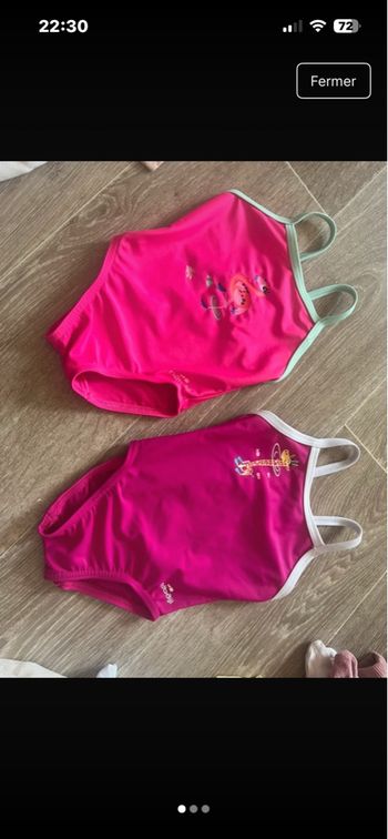 Lot 2 maillot de bain rose 1/3 mois 