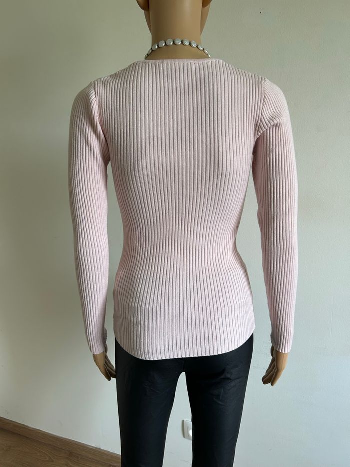 Pull rose clair à manches longues Morgan taille XS TBE - photo numéro 5