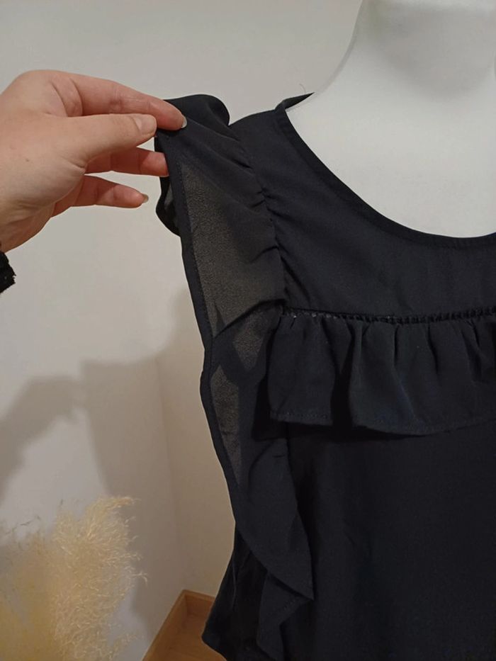 Blouse noire volantée Piazza Italia taille S 36 - photo numéro 5