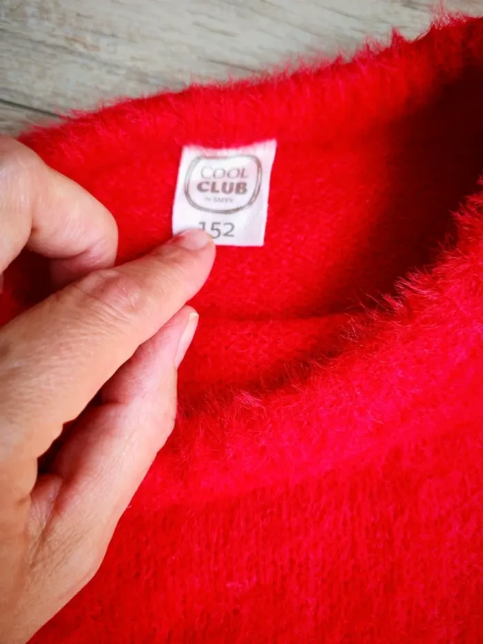 Pull rouge cerf noël pompons Duveteux - photo numéro 2
