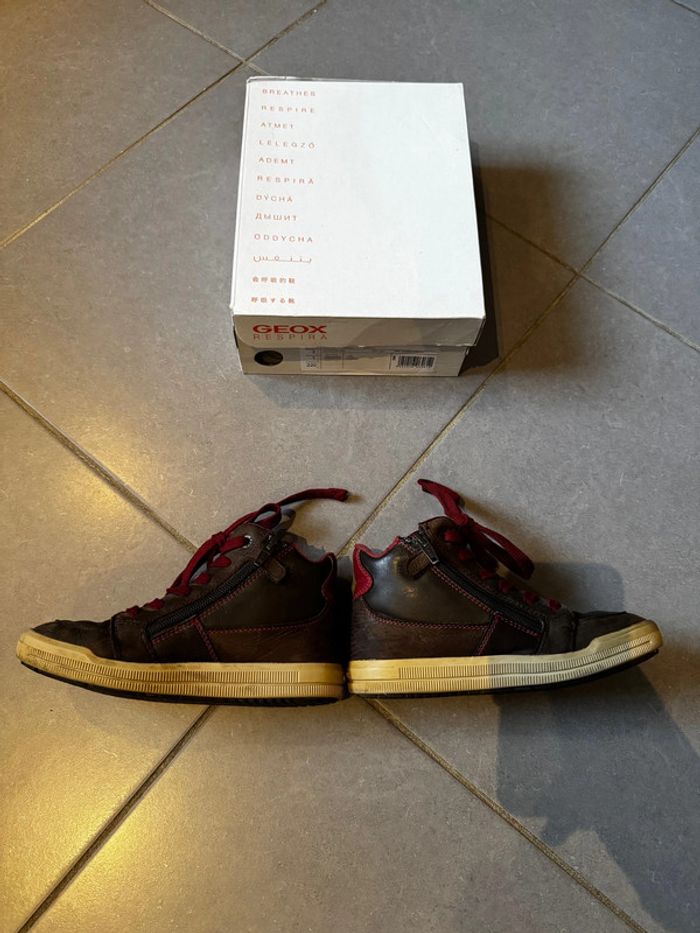 Chaussures / Baskets montantes en cuir avec fermeture éclair & scratch - Geox - 33 - photo numéro 2
