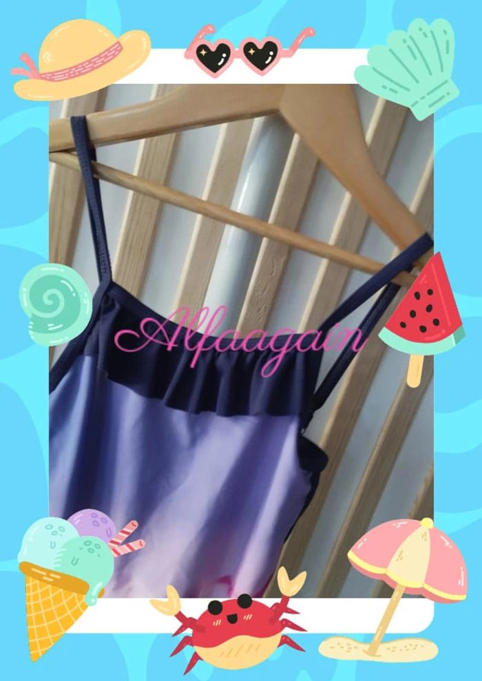 Maillot de bain cheval violet 10ans - photo numéro 2