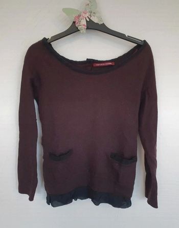 Pull marron noir comptoir des cotonniers taille xs