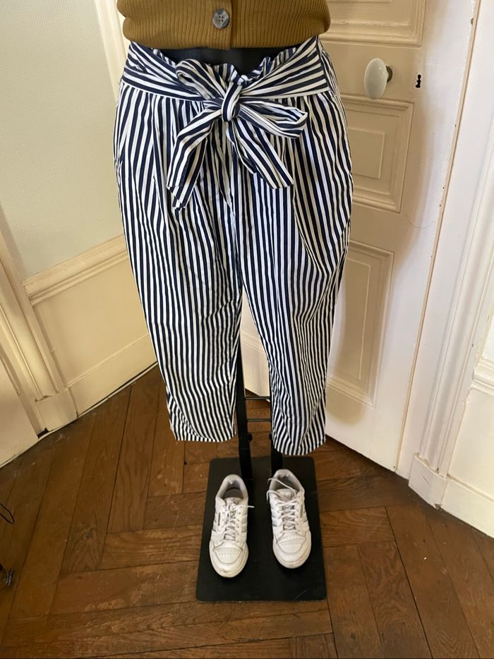 Pantalon chinos à rayures Zara 36 - photo numéro 3