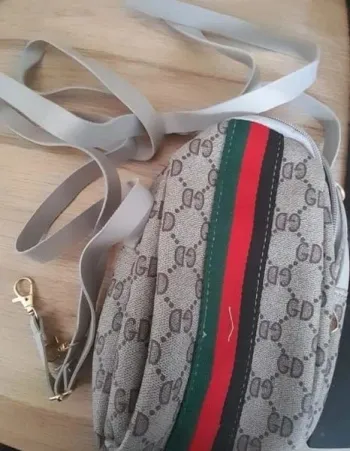 Petite sacoche pour homme ou femme, bleue imprimée