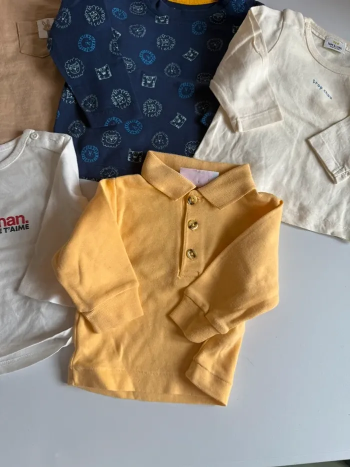 Lot de t- shirt manches longues en très bon état taille 3 mois - photo numéro 2