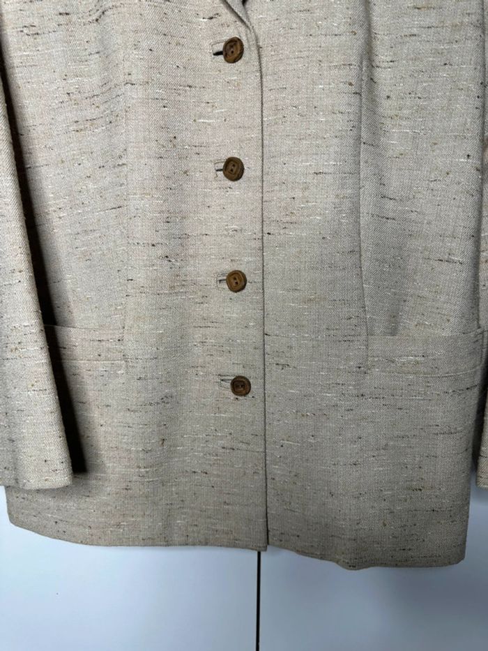 Veste en lin beige – Façon tailleur – Taille 40/42 - photo numéro 2