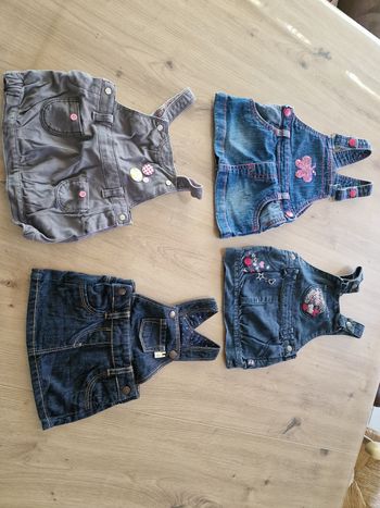 Lot de 4 salopette jupe 3 mois