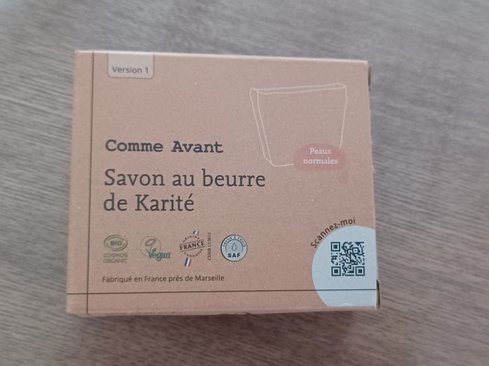 Savon au beurre de karité bio Comme Avant (prix ferme)