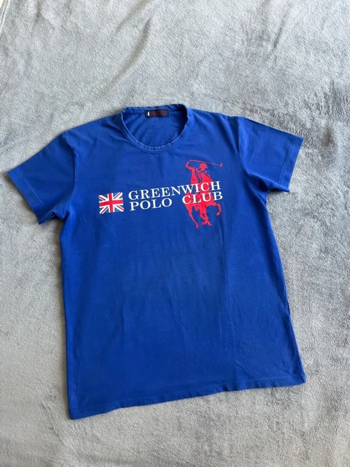 T-shirt Ralph Lauren Vintage Bleu Logo Rouge T.M – Classique et Iconique