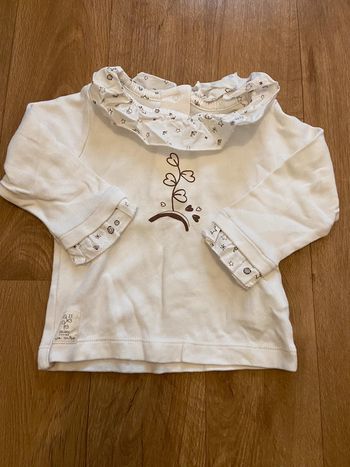 Haut à col blanc bébé 3/6M