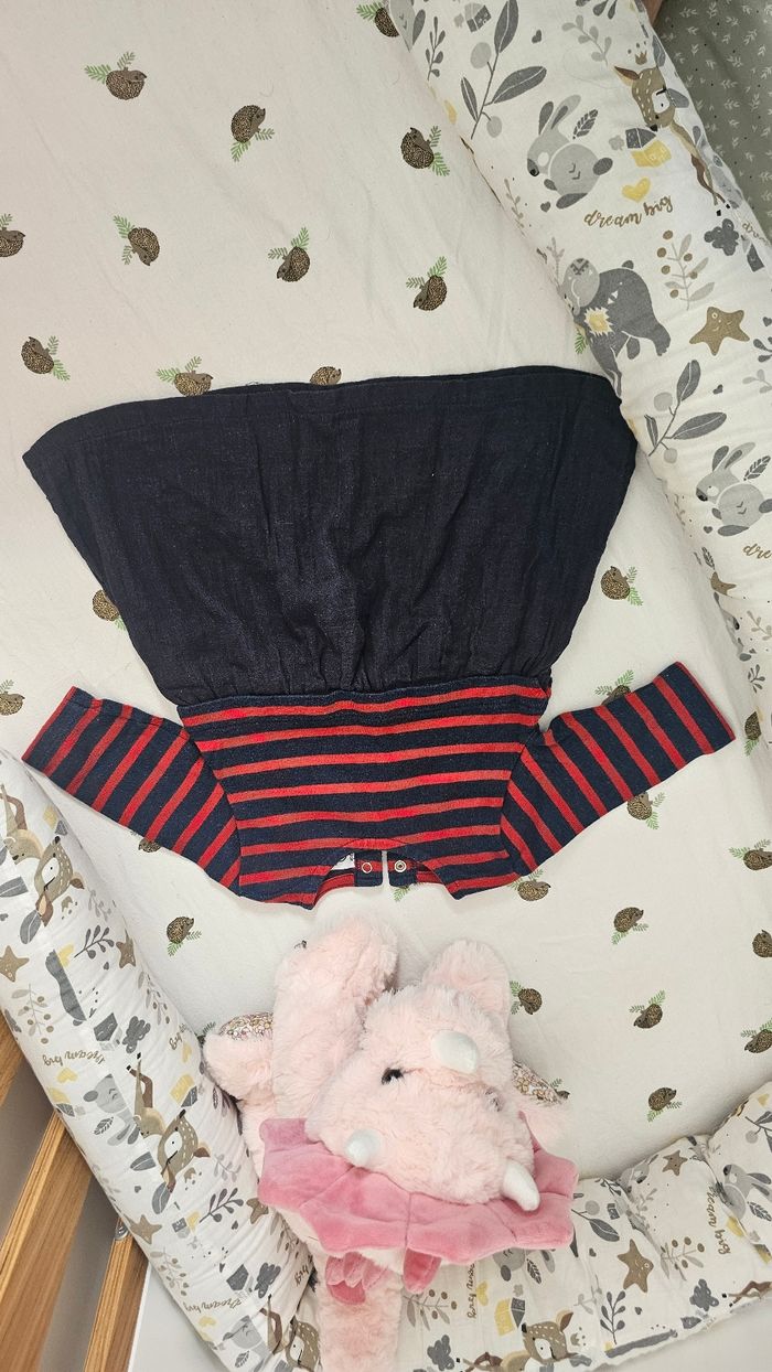 Robe PETIT BATEAU 3 mois / 60 cm – Rayée & gaze de coton - photo numéro 7