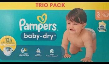 Pampers baby dry trio pack taille 3 Neuf