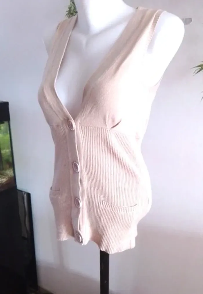 gilet sans manche Suzy Shier taille M - coton et nylon - photo numéro 3