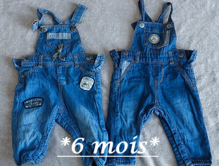 lot 2 salopettes en jeans creeks 6 mois