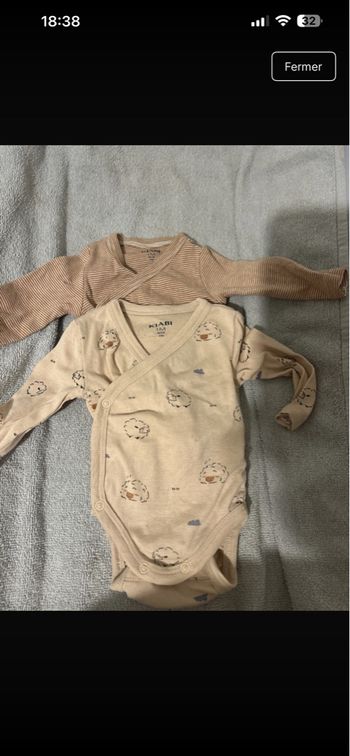 Lot 2 body manches longues 1 mois