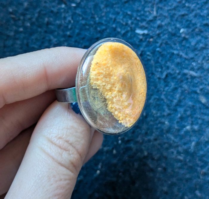 Bague ronde en verre style pylônes - photo numéro 2