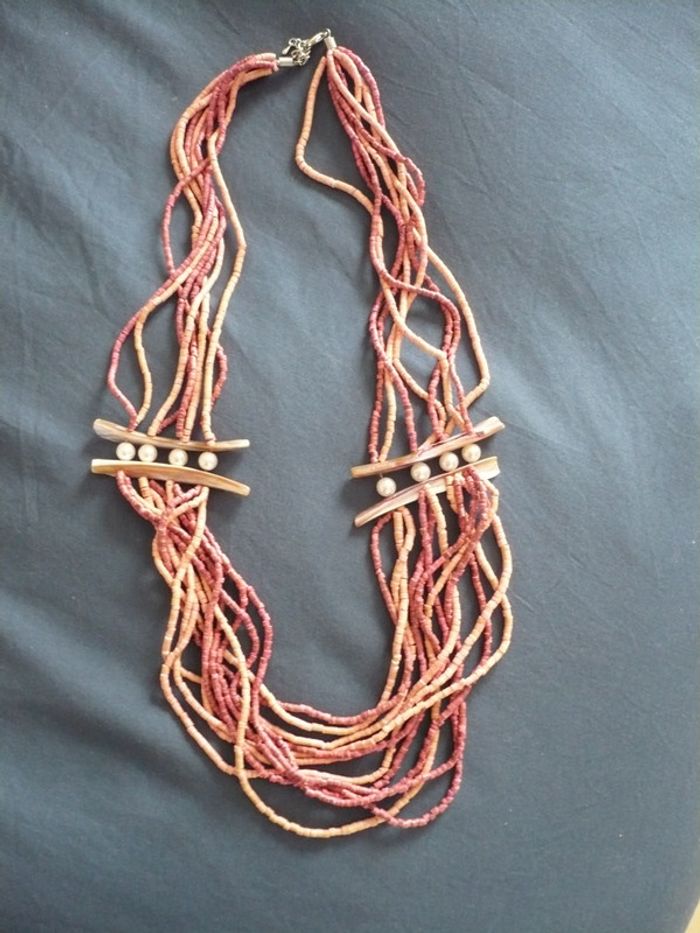 Collier nacre et tons de rose - neuf