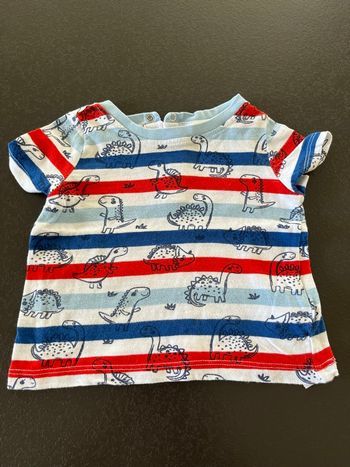 Tee shirt rayé et dinosaure 12mois tape à l’œil